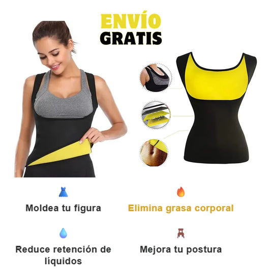 Camisilla Lisa de Neopreno Dama - Despídete de los rollitos, moldea tu cintura y quema calorías.